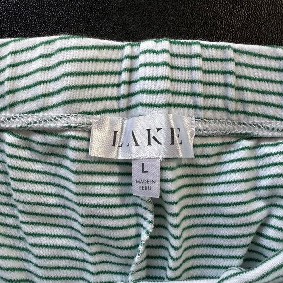 Lake Pajamas Pima Short-Long Set in Green Stripe - Picture 8 of 9